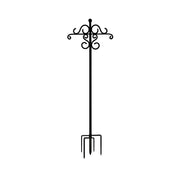 61in Heavy Duty Shepherd Hook, Black Iron Garden Stake with Ornate Scrollwork for Hanging Plants Lanterns Bird Feeders Outdoor Yard Decor