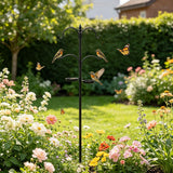 58in Heavy Duty Bird Feeder Pole, 4-Hook Black Iron Garden Stake with Trays for Hanging Plants Lanterns Outdoor Yard Decor In Australia - Darrahopens
