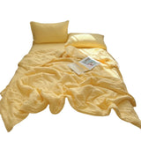 Double Layer Gauze Cotton Summer Quilt Breathable Grade A Air Conditioning Blanket Soft Lightweight Thin Comforter for Dorm Bed Sofa 150x200cm