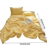 Double Layer Gauze Cotton Summer Quilt Breathable Grade A Air Conditioning Blanket Soft Lightweight Thin Comforter for Dorm Bed Sofa 150x200cm