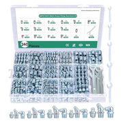 240PCS Grease Fittings Assortment,SAE & Metric Zerk Grease Fittings Straight 45 90 Degree with Wrench Kit(7-11mm) In Australia - Darrahopens