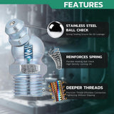 240PCS Grease Fittings Assortment,SAE & Metric Zerk Grease Fittings Straight 45 90 Degree with Wrench Kit(7-11mm)
