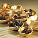 9 Cluster Decorative Bowls Bright Gold Brass Snack Tray Bowl Chip & Dip Serving Piece Strong Brass Centerpiece Beautiful Room Accent & Entertaining Parties Home Decor Wedding Gifts 22 Inch