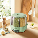 Rotating Grain Dispenser Storage Container, 27x26 cm/10.6x10.2 in, 6 Compartments, Dry Food Organizer for Kitchen In Australia - Darrahopens