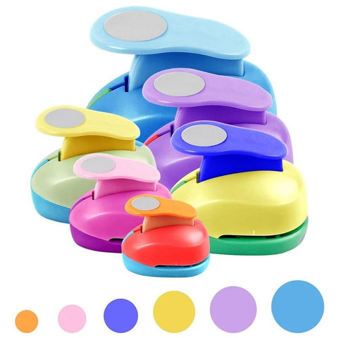 Paper Crafts Circle Punches - 6 Sizes of Circle Cutters, Including 3-Inch Circle Punches, in Random Colors,for Crafts