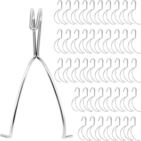 45-Pack Cabinet Door Painting Hangers, Stainless Steel No-Drill Painting Hanging Hook, Spray Drying Rack Clips for Woodworking & Furniture Restoration, 5.12 x 1.77 x 1.97 Inch
