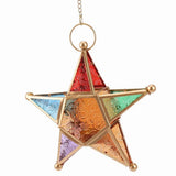 4X Glass Star Votive Tea Light Candle Holder Hanging Lighting Lantern Wedding Birthday Party Home Garden Decor