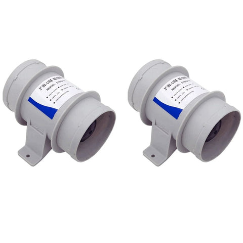 2pcs 3 Inch in-Line Blowers Boat Bilge Blower Cool Fan Marine Cabin Ventilation 12V,RV and Marine Accessories