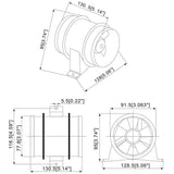 2pcs 3 Inch in-Line Blowers Boat Bilge Blower Cool Fan Marine Cabin Ventilation 12V,RV and Marine Accessories