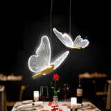 2X Butterfly LED Pendant Lights Nordic Golden Bedside Chandelier Lighting for Living Room Bedroom Bedside Lamp B
