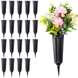40 Pack Cemetery Vases with Spikes,Plastic Vases for Flowers,Grave Decorations for Cemetery,Memorial Floral Vases