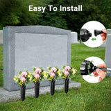 40 Pack Cemetery Vases with Spikes,Plastic Vases for Flowers,Grave Decorations for Cemetery,Memorial Floral Vases