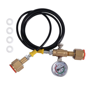 CO2 Refilling Station Charging Adapter to Small Welding Tanks,W/ 1.5 Meters Soft Hose 250Bar Gauge W21.8-14