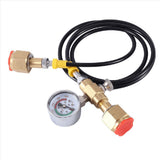 CO2 Refilling Station Charging Adapter to Small Welding Tanks,W/ 1.5 Meters Soft Hose 250Bar Gauge W21.8-14