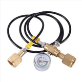 CO2 Refilling Station Charging Adapter to Small Welding Tanks,W/ 1.5 Meters Soft Hose 250Bar Gauge W21.8-14
