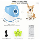 Automatic Dog Ball Launcher with 3 Distance Settings, Includes 3 Mini Tennis Balls, Interactive Indoor Outdoor Dog Toy, Green
