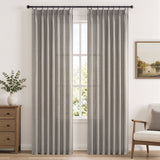Pinch Pleated Linen Sheer Curtains 94 inches long panels set of 2 for Living Room Bedroom, Light Filtering Farmhouse Window Curtains with Hooks, 40"×94", Oatmeal