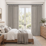Pinch Pleated Linen Sheer Curtains 94 inches long panels set of 2 for Living Room Bedroom, Light Filtering Farmhouse Window Curtains with Hooks, 40"×94", Oatmeal