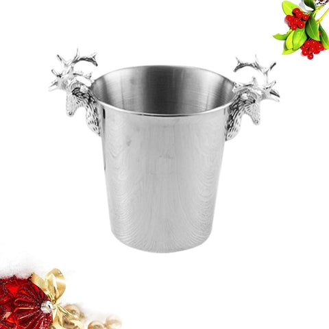 Wine Bucket with Polished Plated Silver Surface and Deer Head for Hotel Bar and House Use In Australia - Darrahopens