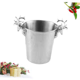 Wine Bucket with Polished Plated Silver Surface and Deer Head for Hotel Bar and House Use In Australia - Darrahopens