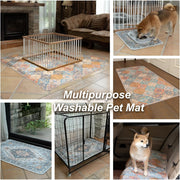 New 4Pack Washable Guinea Pig Pee Pads, Stylish, Non-Slip and Leak-Proof Pee Pads. Reusable Potty Pads for Small Animal Guinea Pigs Rabbit. (Cream/Multi, 24" X 48")