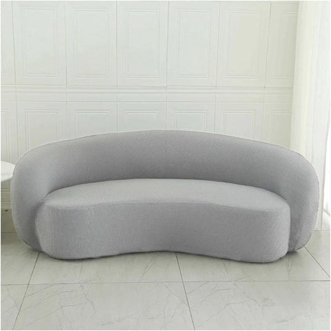 Stretch Semi Circle Curved Sofa Cover, Curved Couch Cover Non-Slip Modern Cloud Sectional Sofa Slipcover(#8)