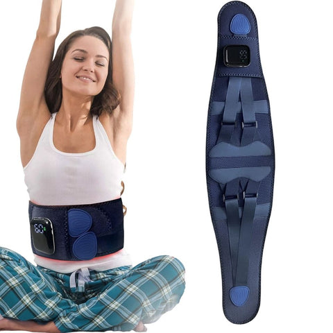 Blue Wireless Waist Massager Y9-A Heating Support Belt Red Light Rechargeable, Portable Back Massage Belt for Pain In Australia - Darrahopens