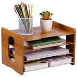 1Set File Organizer Wood Desk Modern Design for Office Home Workspace 35.4x9.8x8.7in In Australia - Darrahopens