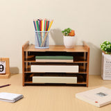 1Set File Organizer Wood Desk Modern Design for Office Home Workspace 35.4x9.8x8.7in In Australia - Darrahopens