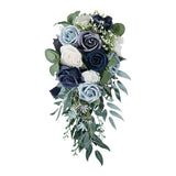 Artificial flowers under $50,Elegant Wedding Bouquets For Bride Rose Flower Floral Handmade Holding Bouquet For Wedding Anniversary Celebrations Photo Props Blue In Australia - Darrahopens