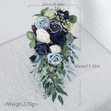 Artificial flowers under $50,Elegant Wedding Bouquets For Bride Rose Flower Floral Handmade Holding Bouquet For Wedding Anniversary Celebrations Photo Props Blue In Australia - Darrahopens