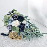 Artificial flowers under $50,Elegant Wedding Bouquets For Bride Rose Flower Floral Handmade Holding Bouquet For Wedding Anniversary Celebrations Photo Props Blue In Australia - Darrahopens