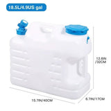 BPA Free Storage Containers,4.9 Gallon/18.5L Portable Water Container With Spigot Water Storage For Camping Outdoor Hiking Backpacking