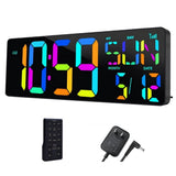 Large Digital Wall Clock 16.5 Inch Bluetooth Auto Time Sync Digital Clock Display Calendar Clock US Plug In Australia - Darrahopens