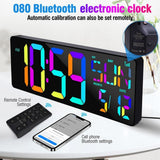 Large Digital Wall Clock 16.5 Inch Bluetooth Auto Time Sync Digital Clock Display Calendar Clock US Plug In Australia - Darrahopens