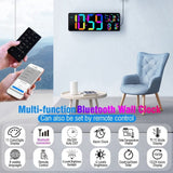 Large Digital Wall Clock 16.5 Inch Bluetooth Auto Time Sync Digital Clock Display Calendar Clock US Plug In Australia - Darrahopens
