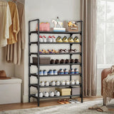 Extra Large Stackable Shoe Rack, Heavy Duty Steel Pipe Storage Organizer Holds 36+ Pairs, for Entryway Hallway Garage Wardrobe, Space Saving DIY Assembly