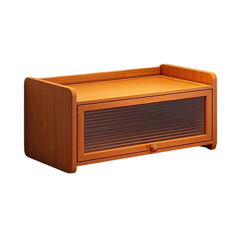 Bread Box for Kitchen Countertop, Large Bread Container Storage, Wooden Farmhouse Bread Box with Window Bread Holder (Vintage Bamboo) In Australia - Darrahopens