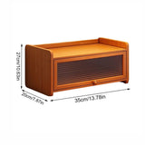 Bread Box for Kitchen Countertop, Large Bread Container Storage, Wooden Farmhouse Bread Box with Window Bread Holder (Vintage Bamboo)