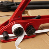 Strapping Tensioner Cutter Manual Banding Tools Belt Baler for PP Strap PET Plastic Strap Red