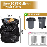 55 Gallon Trash Bags (50 Count)1.5 Mil,Heavy Duty Outdoor Garbage Bags for Commercial, Lawn and Leaf
