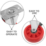 Quiet Rolling Creeper Caster Wheels Red Nylon for Garage Seat Use