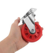 Quiet Rolling Creeper Caster Wheels Red Nylon for Garage Seat Use