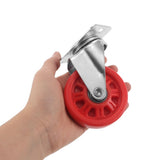 Quiet Rolling Creeper Caster Wheels Red Nylon for Garage Seat Use