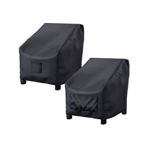 2 Pack Outdoor Patio Chair Covers Waterproof 28.99"x30.99"x37.99", Black | Patio Furniture Covers Protect from Rain, Dust & UV; Heavy-Duty Oxford Fits Lounge, Deep Seat & High Back Chairs on Lawns