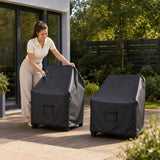 2 Pack Outdoor Patio Chair Covers Waterproof 28.99"x30.99"x37.99", Black | Patio Furniture Covers Protect from Rain, Dust & UV; Heavy-Duty Oxford Fits Lounge, Deep Seat & High Back Chairs on Lawns