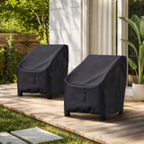 2 Pack Outdoor Patio Chair Covers Waterproof 28.99"x30.99"x37.99", Black | Patio Furniture Covers Protect from Rain, Dust & UV; Heavy-Duty Oxford Fits Lounge, Deep Seat & High Back Chairs on Lawns