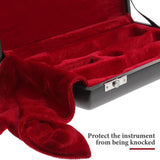 Black PU Oboe Carrying Case with Plush Interior, Wood and Metal Frame , Lightweight and Portable