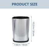 Stainless Steel Trash Can Plated Silver Metal Waste Bin for Storage