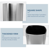 Stainless Steel Trash Can Plated Silver Metal Waste Bin for Storage